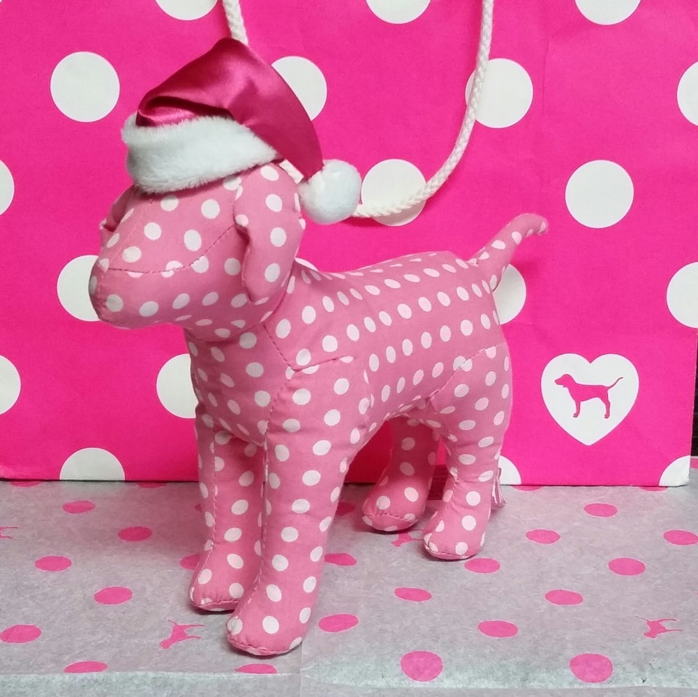 VS PINK Polka Dot Santa Mini Dog